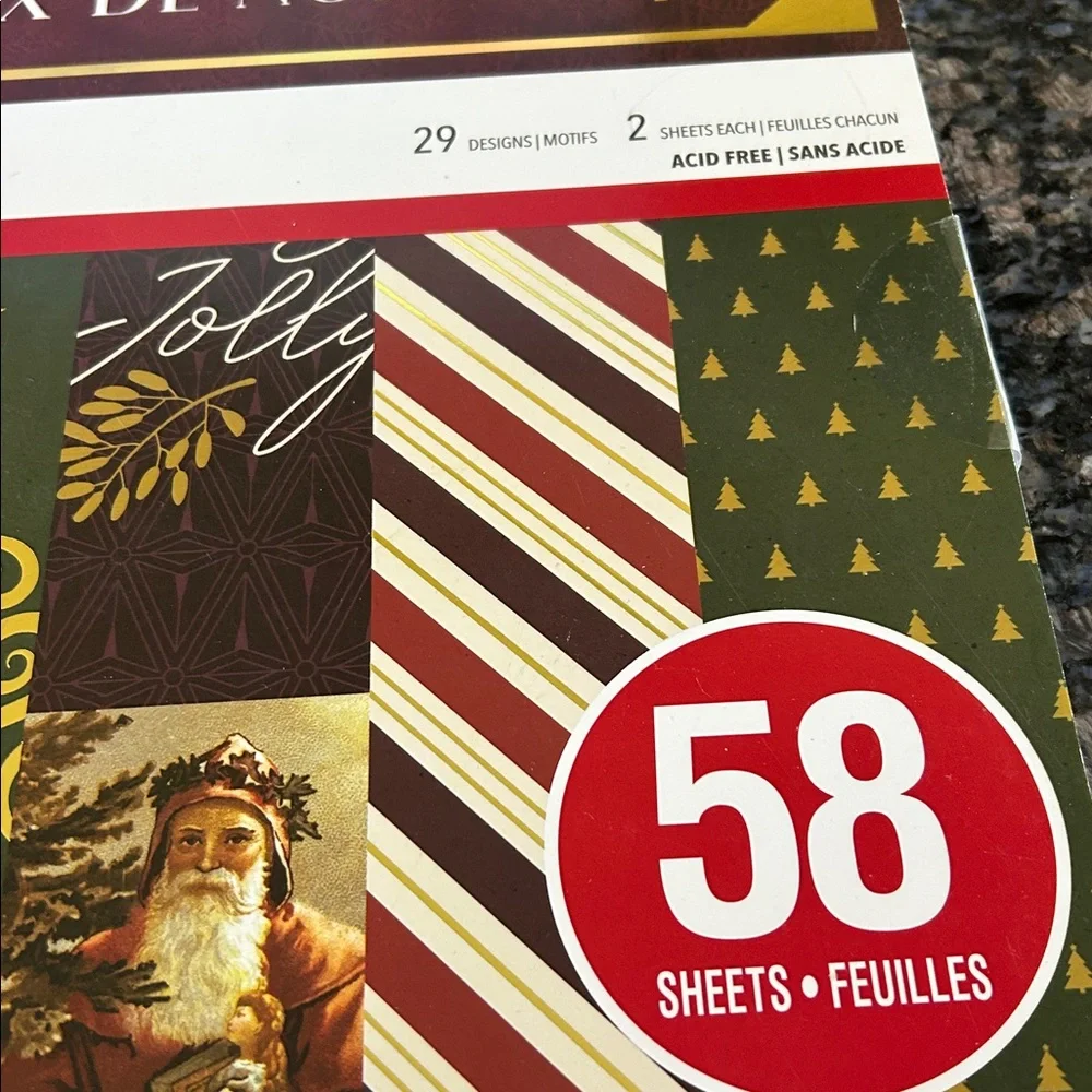 RECOLLECTIONS PAPER PAD FROSTED FAIRYTALE & HOLIDAY TIDINGS 12x 12LOT OF 2 NWT